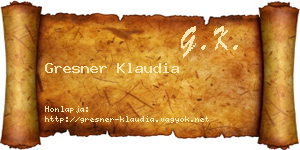 Gresner Klaudia névjegykártya